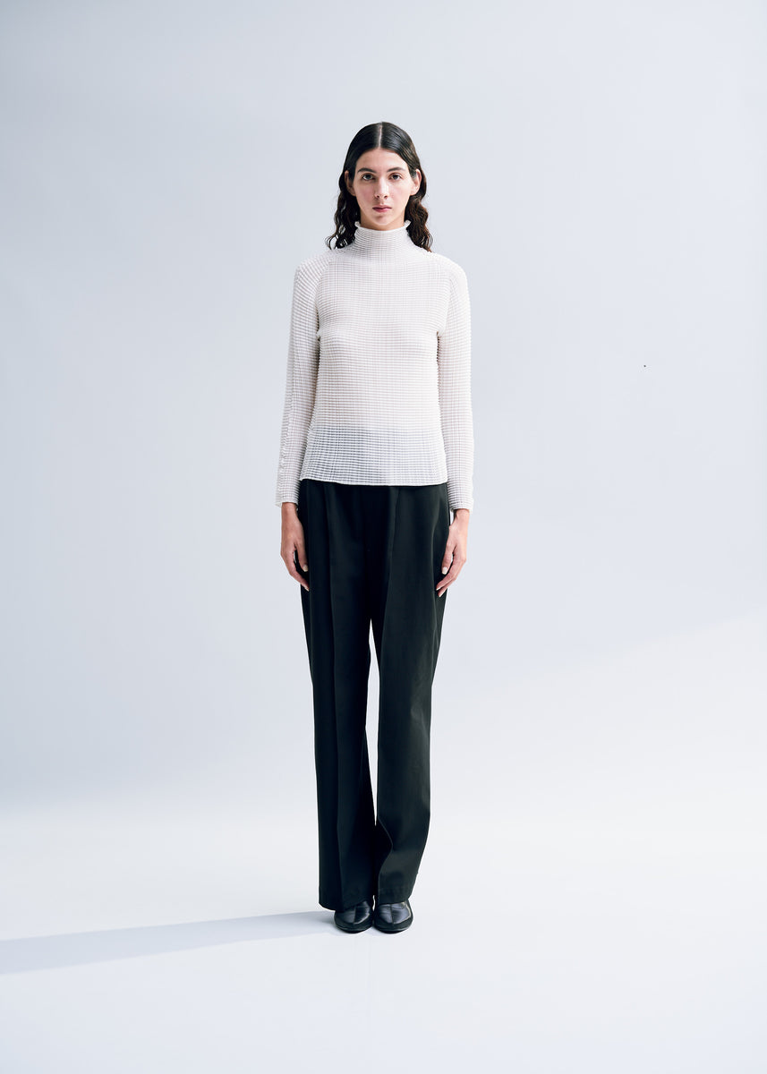 WOOLY PLEATS BK/WT-36 TOP | The official ISSEY MIYAKE 