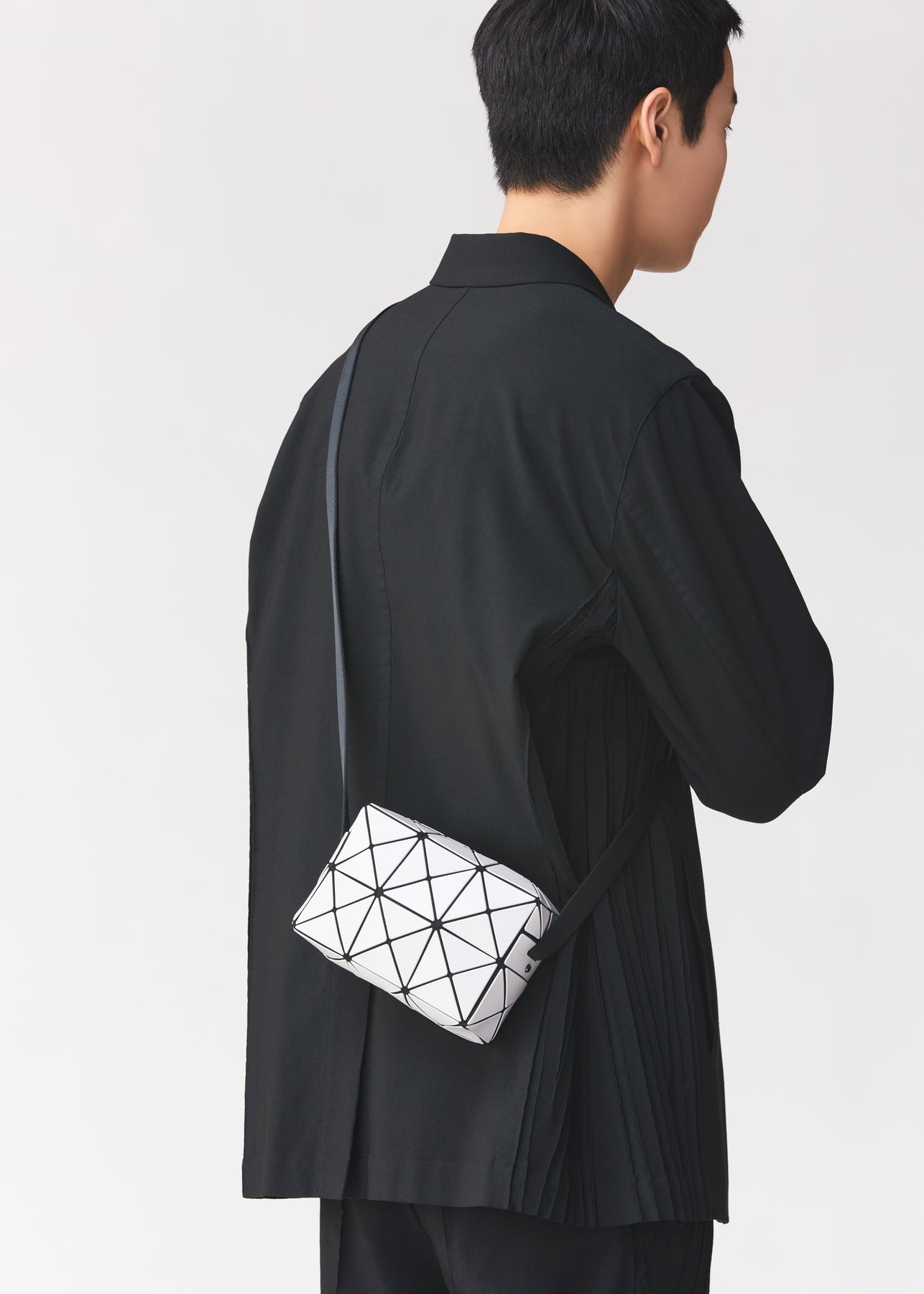 BAO BAO ISSEY MIYAKE Gray Cuboid Crossbody Bag