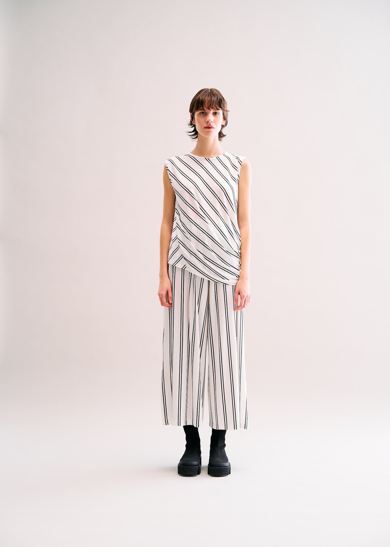 Issey Miyake Stripe Drape Jersey Dress, Gray – Kick Pleat