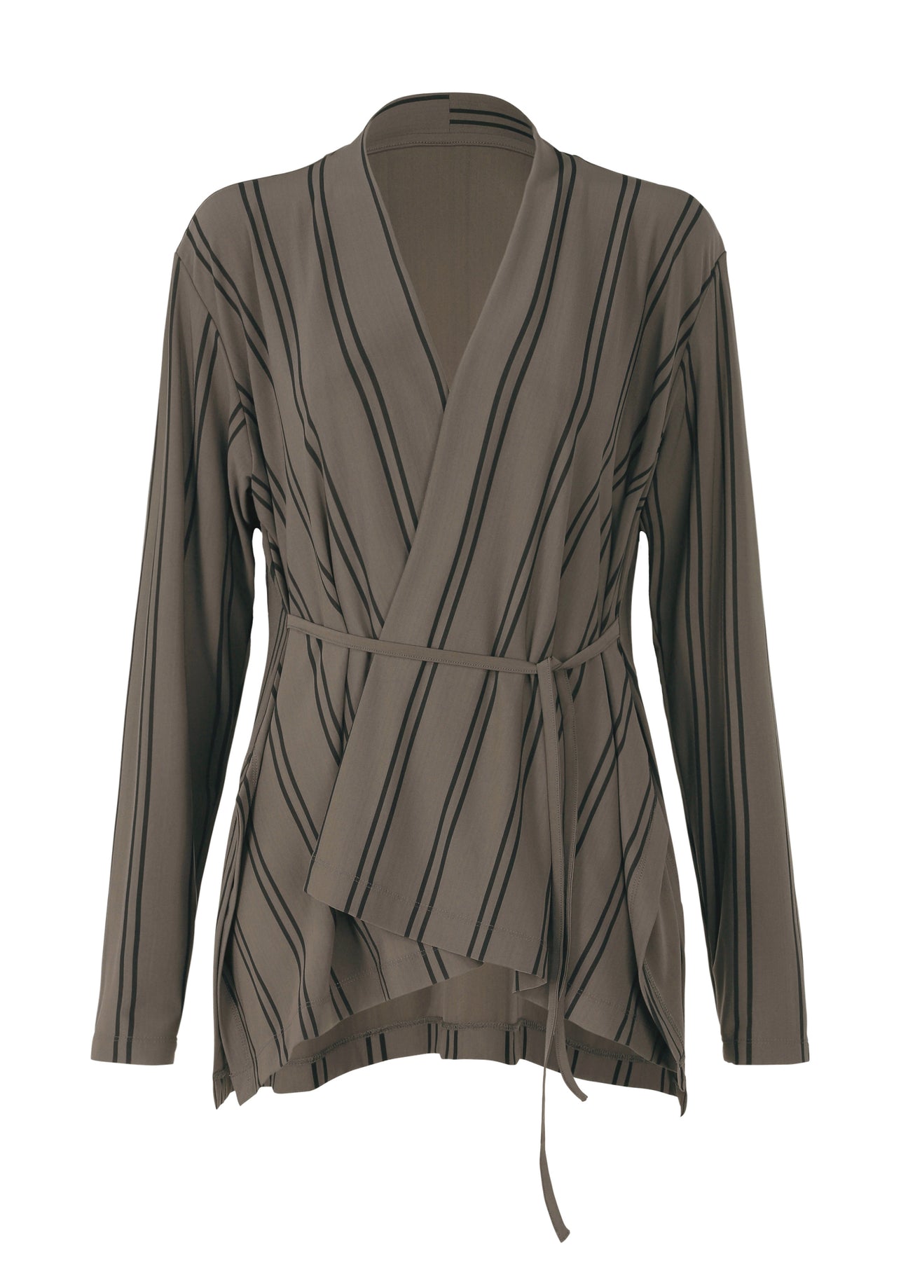 Issey Miyake Stripe Drape Jersey Dress, Gray