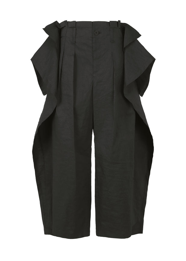 裾幅約32cm銀座本店購入 イッセイミヤケ 変形袴パンツ 黒 オールシーズン素材感