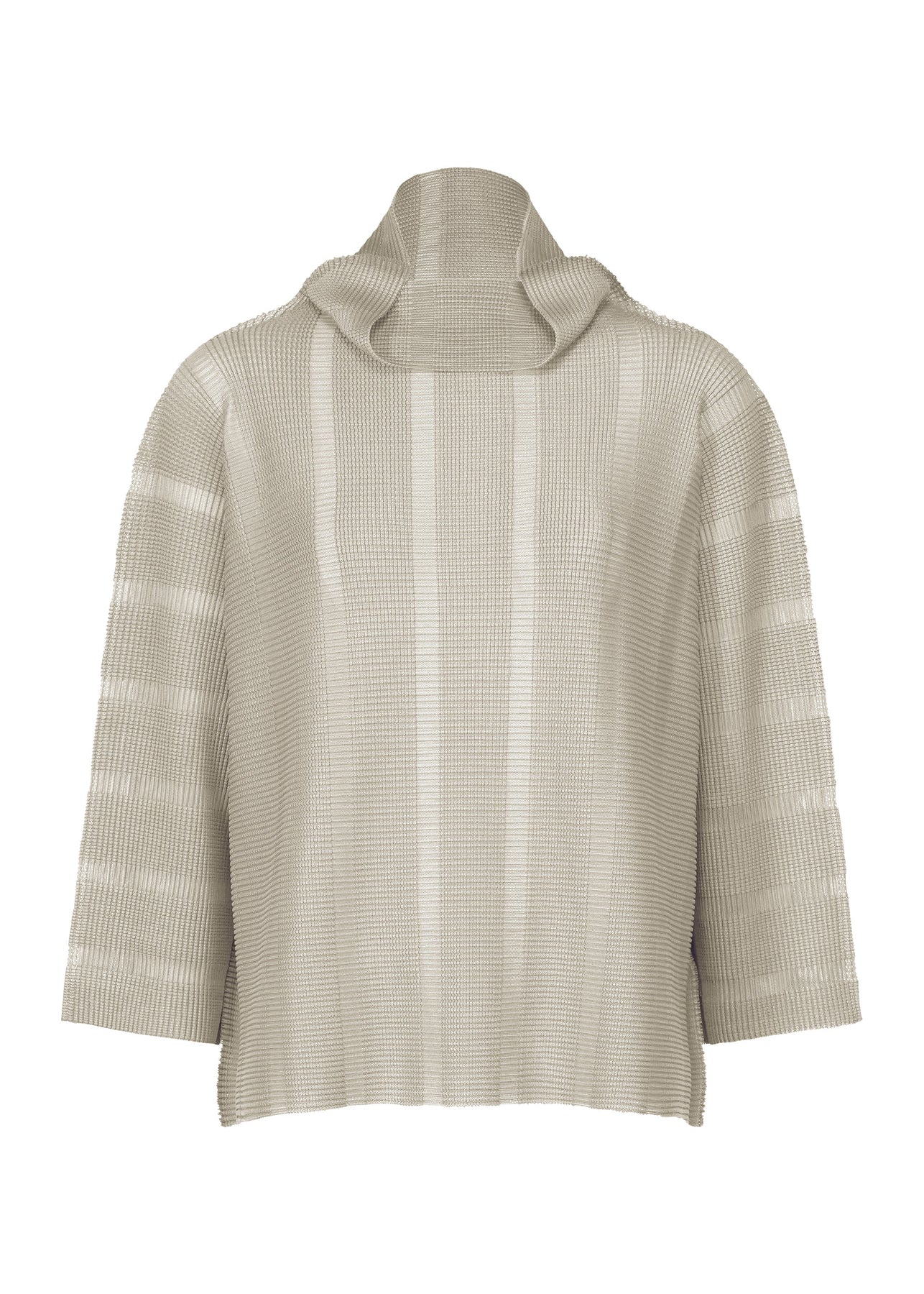 STRIPE KNIT STRETCH PLEATS TOP | The official ISSEY MIYAKE ONLINE