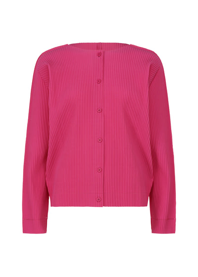 FINE KNIT PLEATS COLOR 1 CARDIGAN