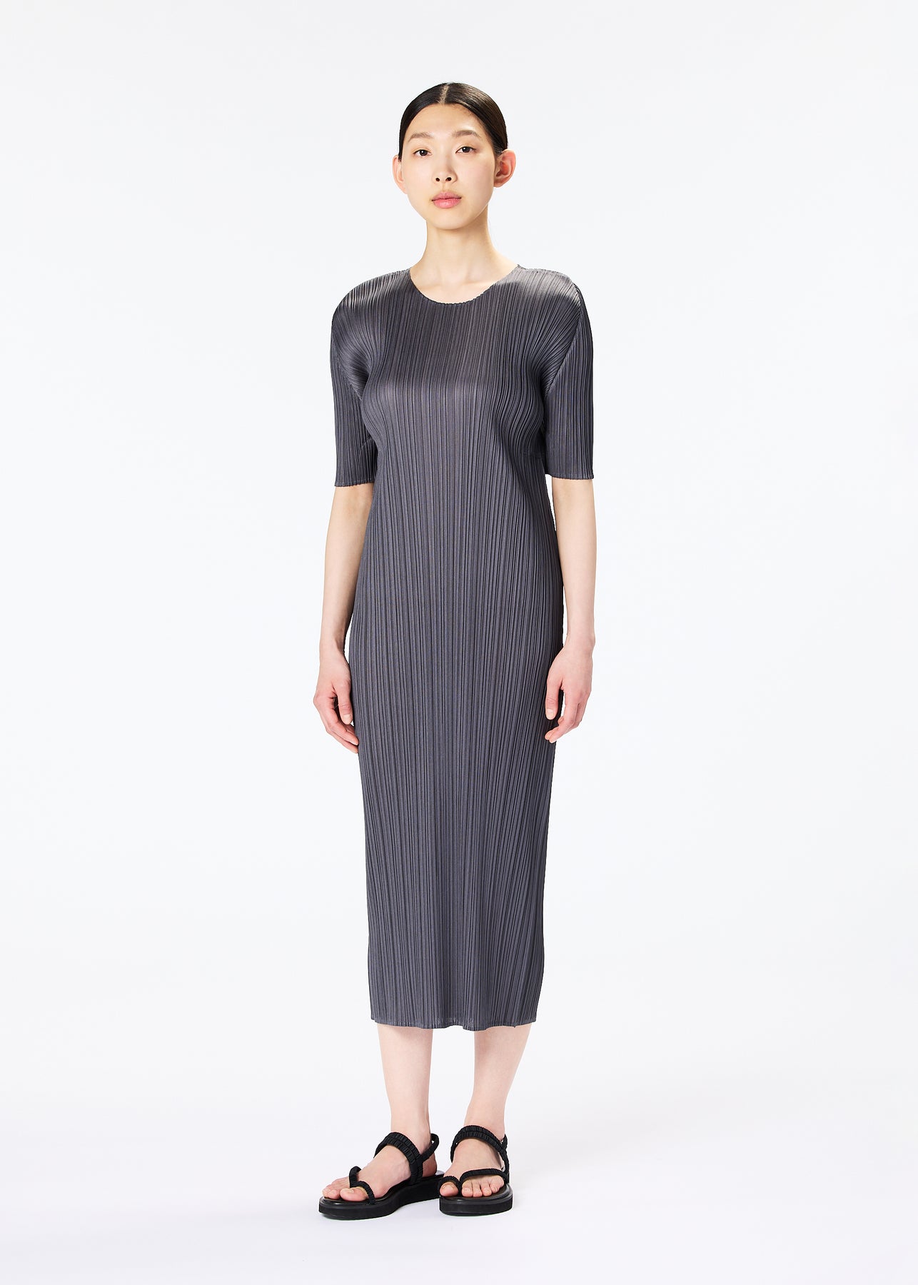 May Monthly Colors Dress in Dark Gray by Pleats Please Issey Miyake