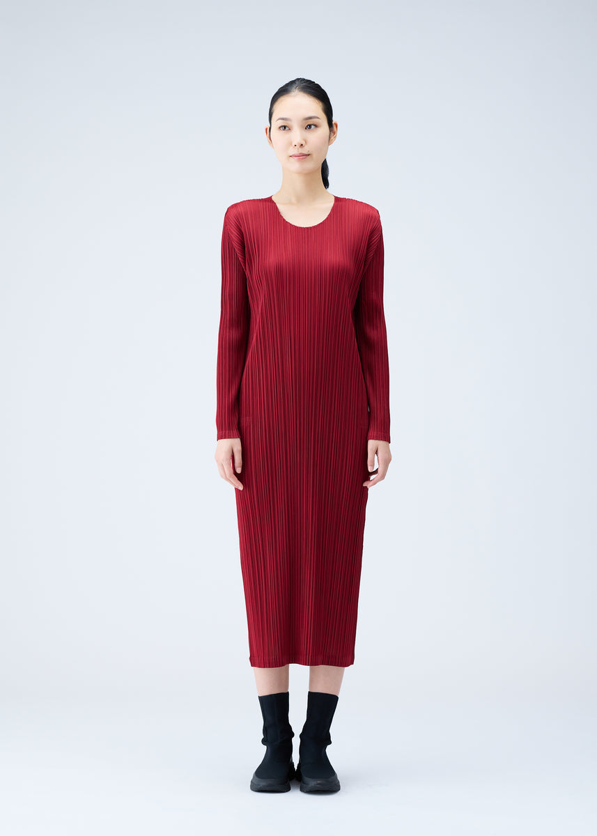 Pleats Please Issey Miyake November plissé midi dress - Red