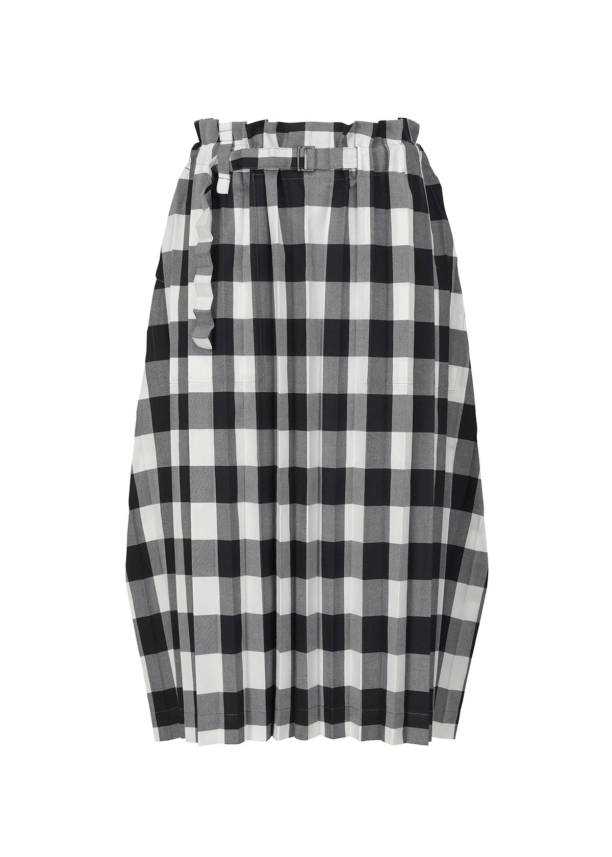 GINGHAM CHECK PLEATS BOTTOM SKIRT | The official ISSEY MIYAKE